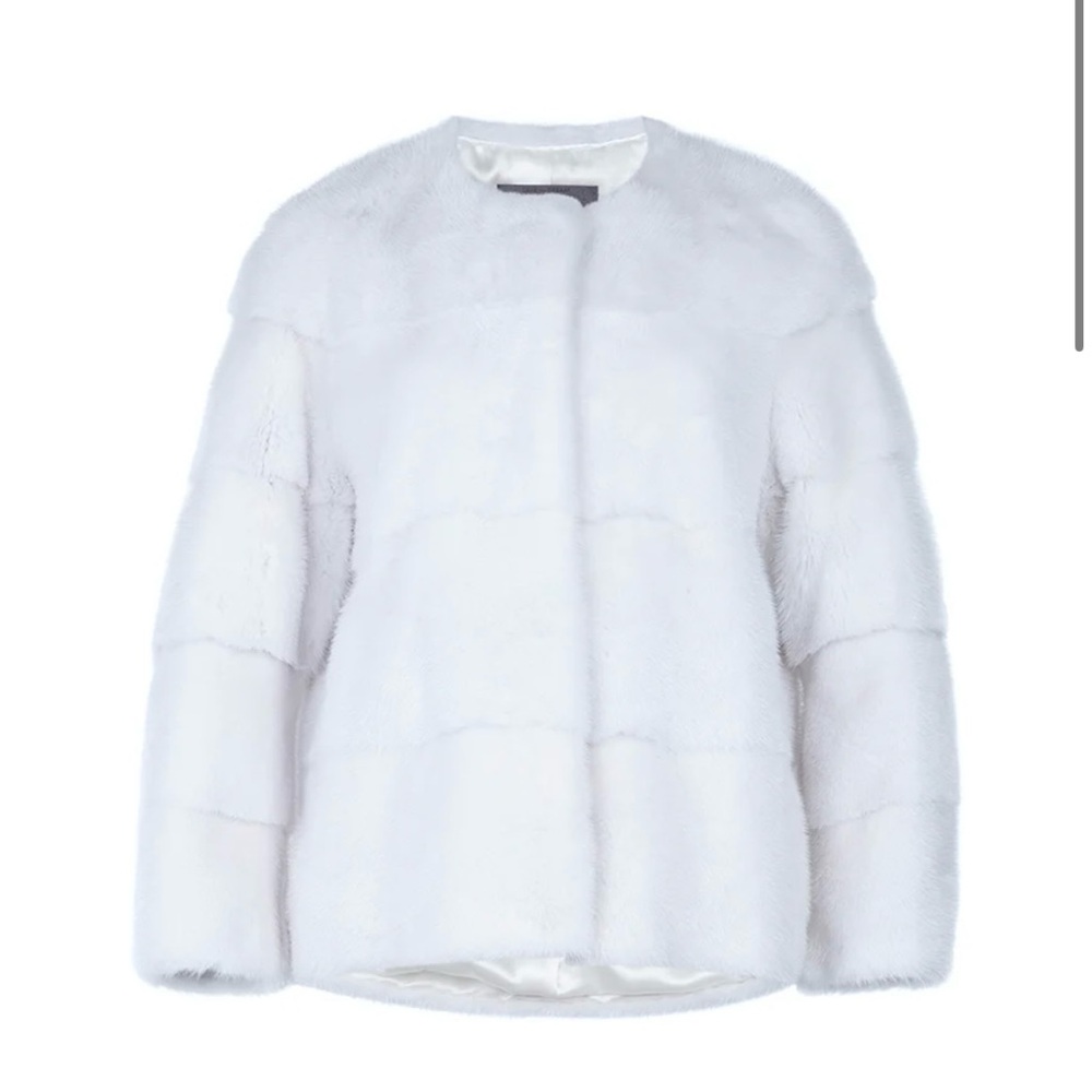 Lilly e Violetta white mink fur coat size 42 (retails for £7850)